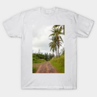 Small dirt road and plam trees in Borneo countryside T-Shirt